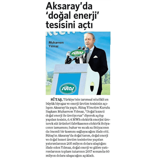 Aksaray'da Doğal Enerji Tesisini Açtı 