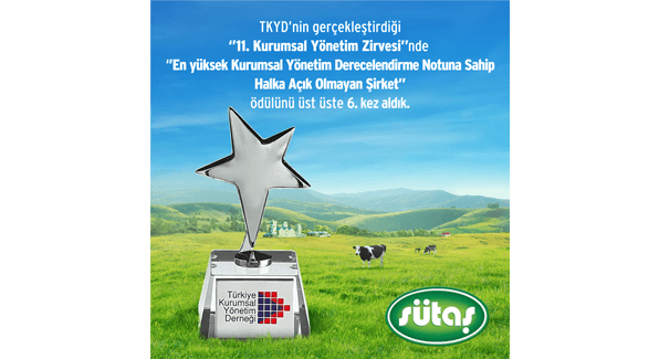 TKYD Kurumsal Yönetim Ödülü Üst Üste 6. Kez Sütaş'ın!